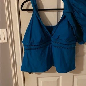 Time and tru high waist turquoise tankini NWT